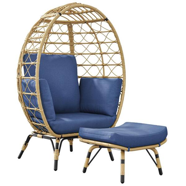 Outdoor egg best sale chair with ottoman