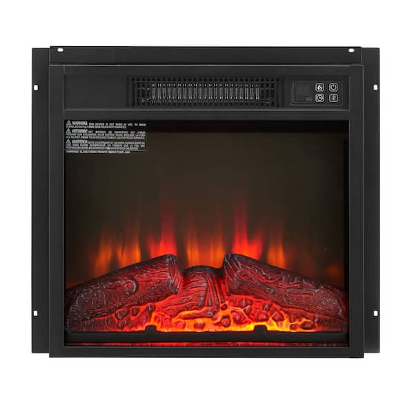 18 in. Ultra Slim Electric Fireplace Insert with Remote Adjustable Flame 1400W Heater up to 400 sq. ft.