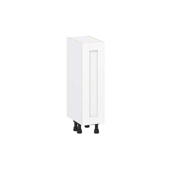 Milton 9 in. W x 14 in. D x 34.5 in. H Assembled Shaker Full Height Door Base Kitchen Cabinet in Bright White