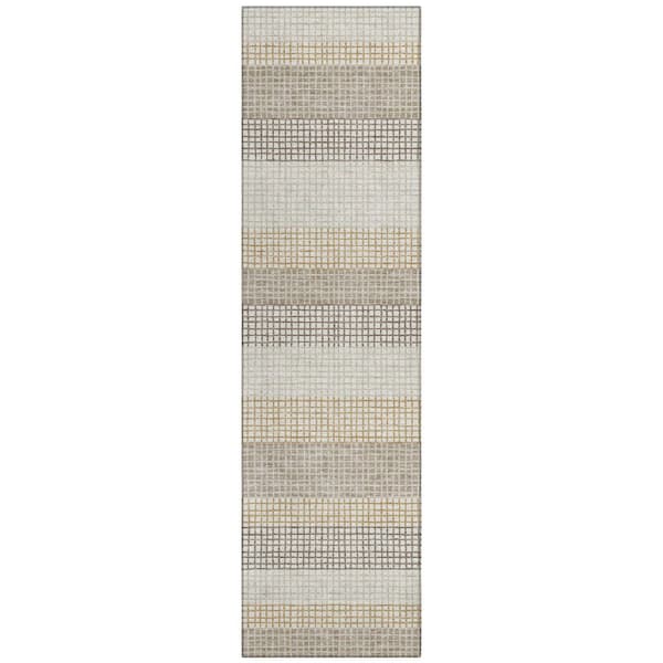 Chantille Machine Washable Indoor/Outdoor Abstract ACN2530 Ivory 2 ft. x 7 ft. Runner Rug