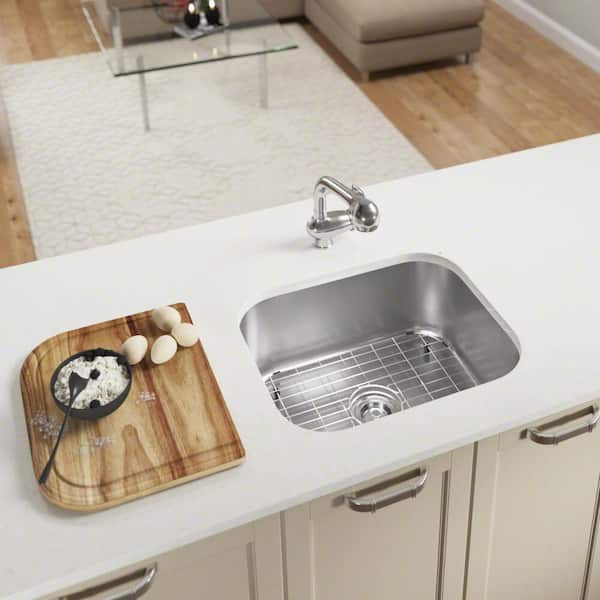 MR Direct Stainless Steel 23 in. Single Bowl Undermount Kitchen Sink with Additional Accessories