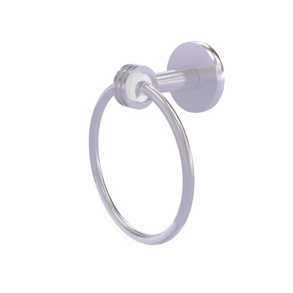 Allied Brass Clearview Collection Wall Mounted Towel Ring with Dotted Accents in Satin Chrome