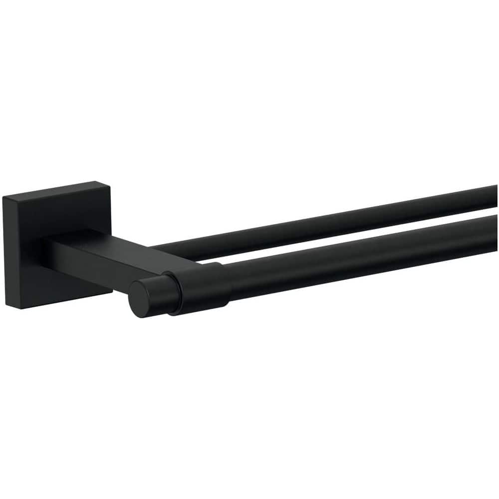 Maxted 24 Inch Matte Black Double Towel Bar