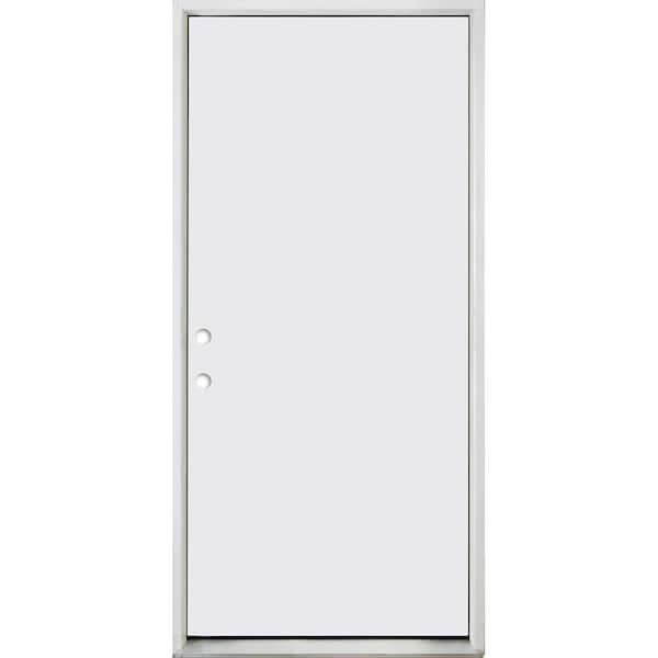 Steves & Sons 32 in. x 80 in. No Panel Right-Hand/Inswing White Primed Fiberglass Prehung Front Door with 4-9/16 in. Jamb Size