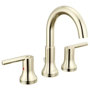 Trinsic 8 in. Widespread 2-Handle Bathroom Faucet with Metal Drain Assembly in Polished Nickel