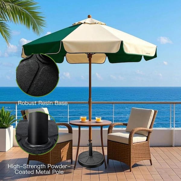 best offset patio umbrella base Outdoor 9x11FT Patio Dual Top Cantilever Offset Umbrella with Base