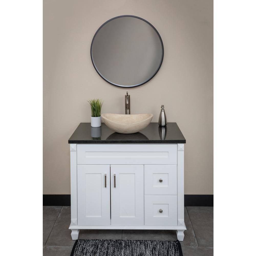 Beige Stone Canoe Shaped Bathroom Sink