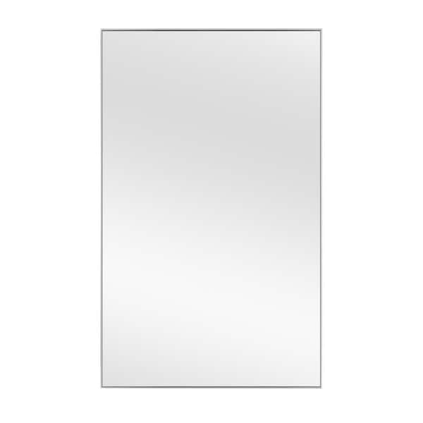 Unbranded Modern 51 in. W x 31 in. H Large Rectangular Framed Wall Bathroom Vanity Mirror in Silver