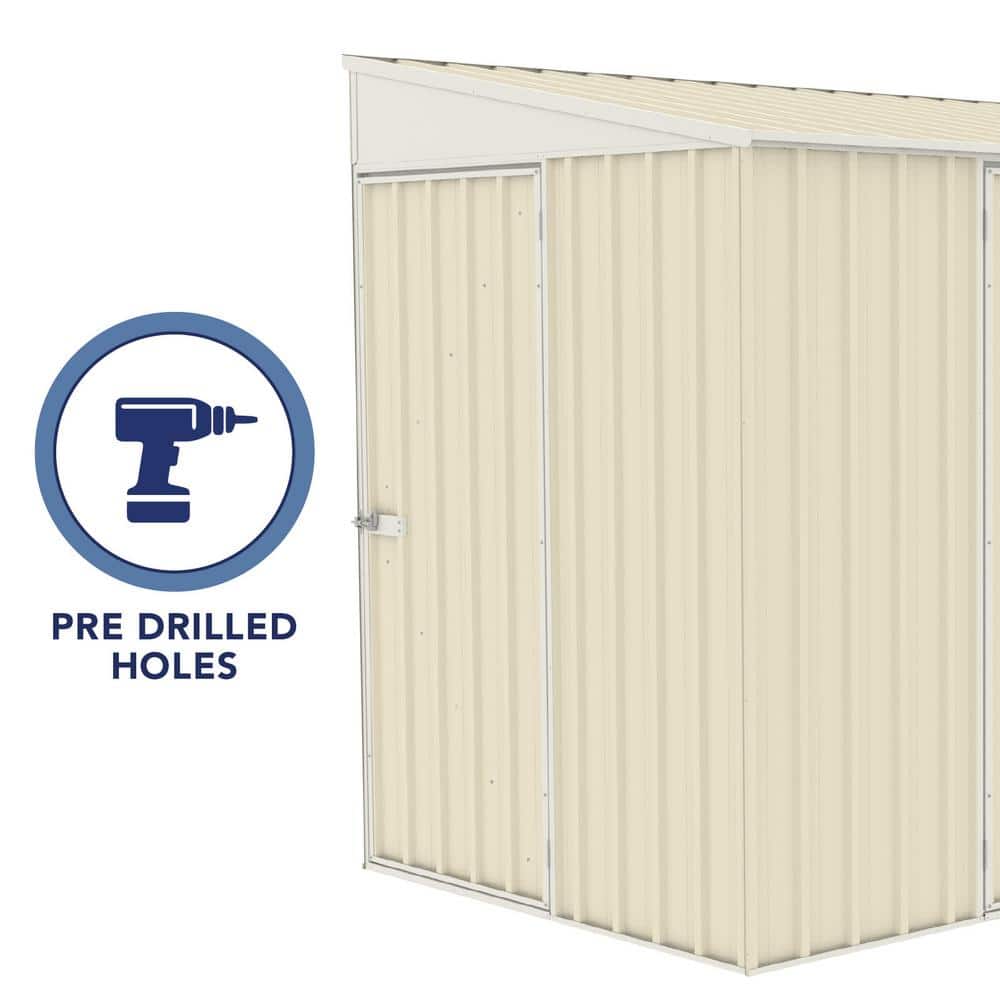 Durango 10' x 5' Cream Metal Lean-To Storage Shed
