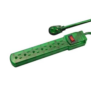 3 ft. Cord Green 6-Outlet Translucent Designer Series Surge Protector (160 Joules)