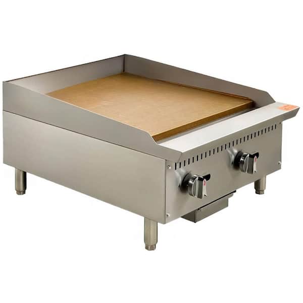 24 in. W Commercial NSF Deep Manual Griddle EDCG24MA in Stainless Steel