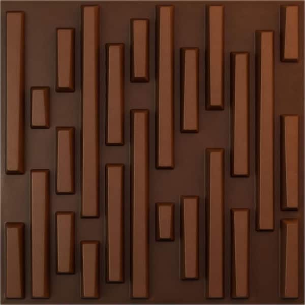 19-5/8-in W x 19-5/8-in H Staggered Brick EnduraWall Decorative 3D Wall Panel Aged Metallic Rust