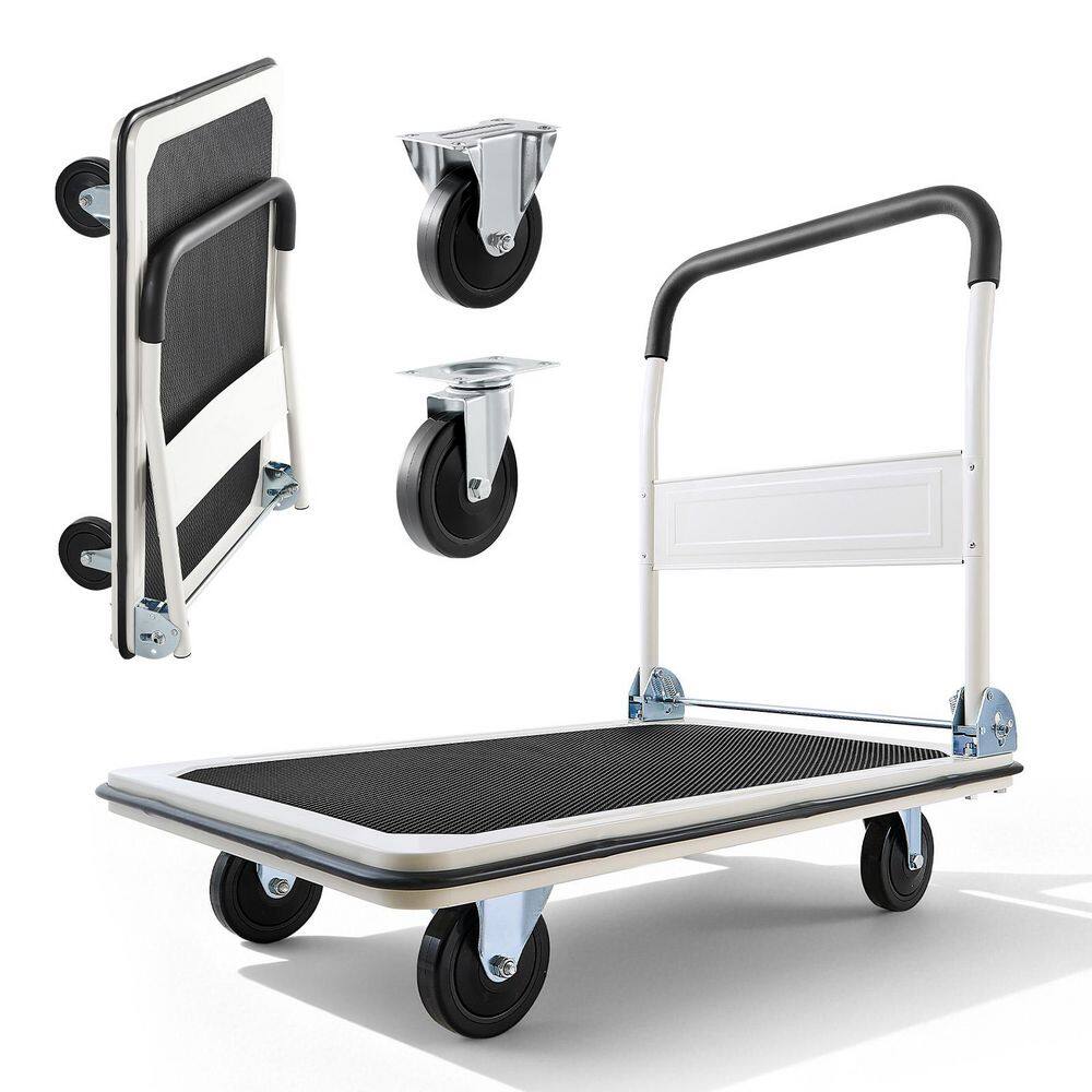 35.4 x 34.3 x 24 in. Foldable Push Cart Dolly, Folding Platform Truck with Swivel Wheels, Space Saving Push Handle price history on PriceWatchPro