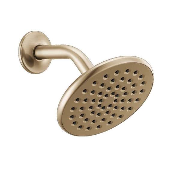 Gold 1-Spray Patterns 1.75 GPM 6.13 in. Wall Mount Fixed Shower Head in Champagne Bronze
