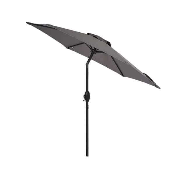 Unbranded Sturdy 7.5 ft. Steel Market Patio Umbrella in Gray
