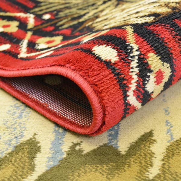 Lodge King Grizzy Gap Multi-Colored 2 ft. x 8 ft. Area Rug