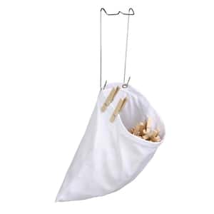 White Hanging Cotton Clothespin Bag