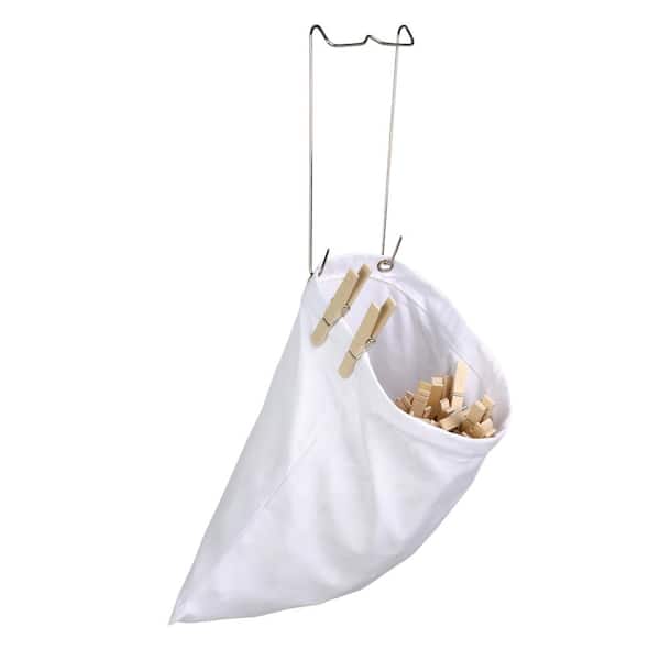 Honey-Can-Do White Hanging Cotton Clothespin Bag