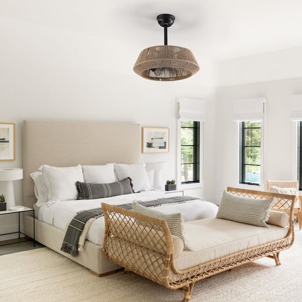 Jushua 19 in. 7-Light Dimmable Reversible DC Motor Flush Mount