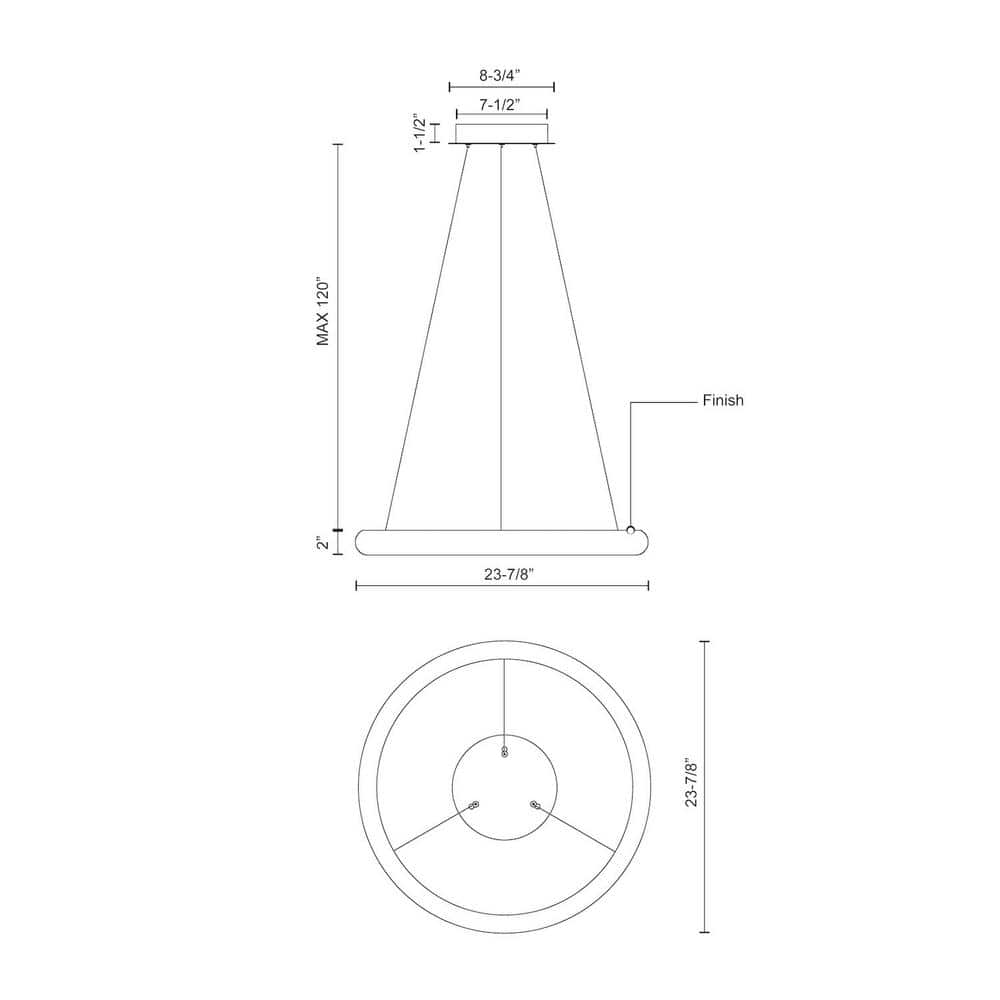 White Polymeric Halo LED Pendant Light