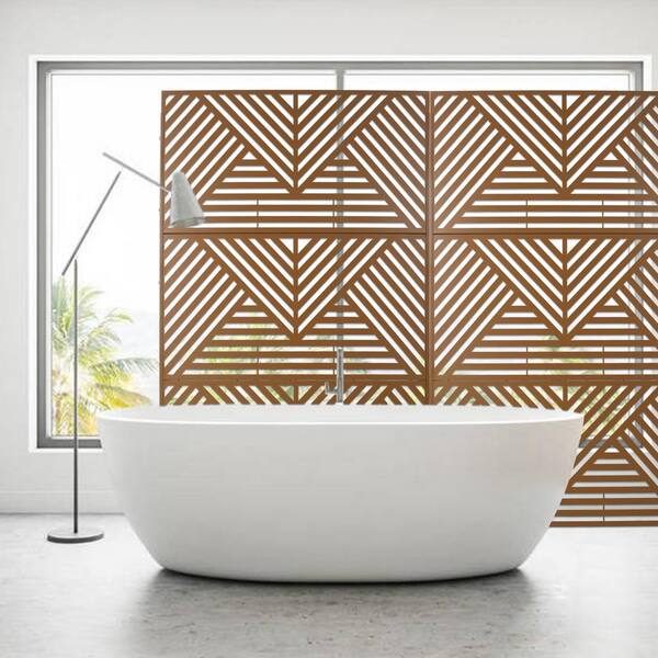 76 in. Hx48 in. W Line Hollow Shape Metal Freestanding