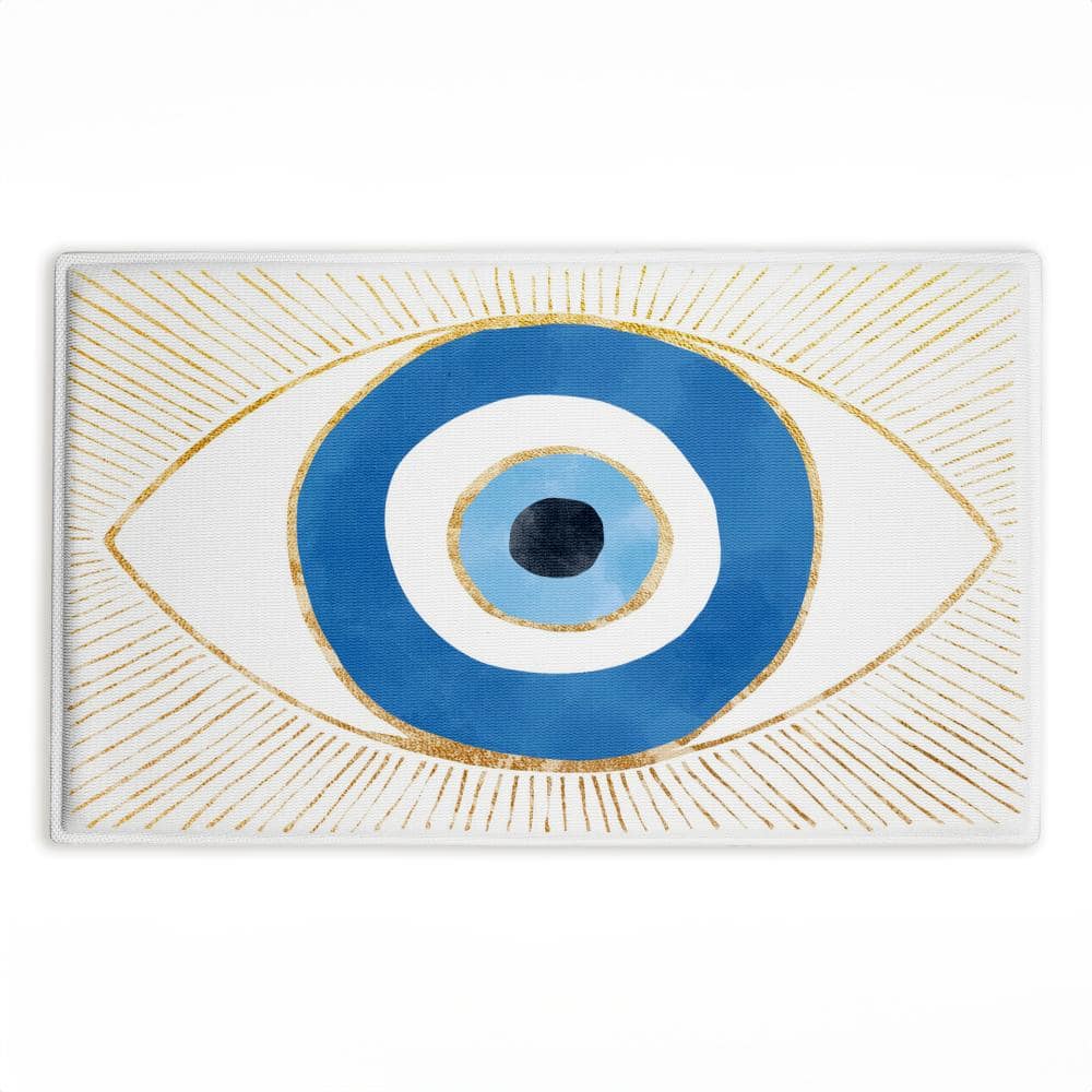 Symbolic Evil Eye Protection Printed Plush Bathroom Floor Mat, design by Ziwei Li price history on PriceWatchPro