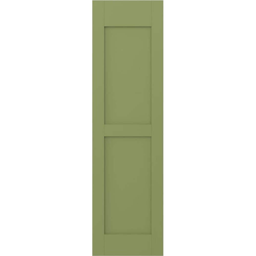 18 in. W x 51 in. H Americraft 2-Equal Flat Panel Exterior Real Wood Shutters Pair in Moss Green price history on PriceWatchPro