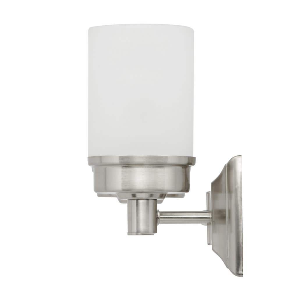 Cade 11.7" Brushed Nickel Vanity Light with Frosted Glass Shades