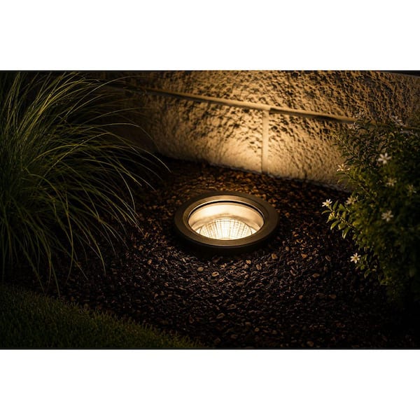 Hampton Bay 600 Lumen Low Voltage 6 in. Black LED Outdoor InGround