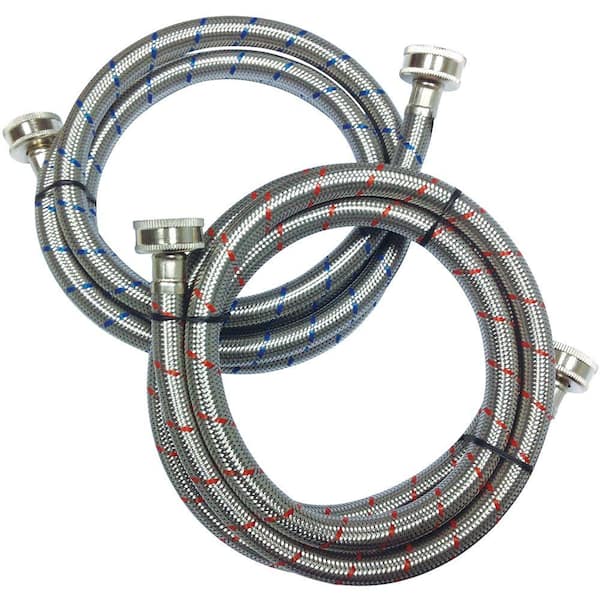 Everbilt 3/4 in. FHT x 3/4 in. FHT x 60 in. Stainless Steel Washing Machine Supply Line (2-Pack)