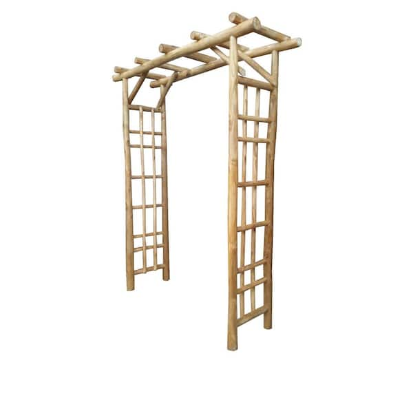 MGP 81 in. H x 65 in. W Natural Teak Wood Arbor TNA-60N - The Home Depot