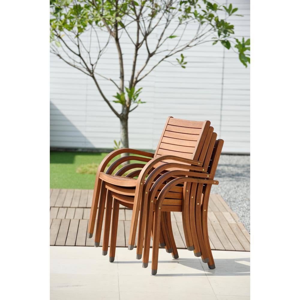 Arizona 7-Piece Eucalyptus Wood Rectangular Patio Dining Set