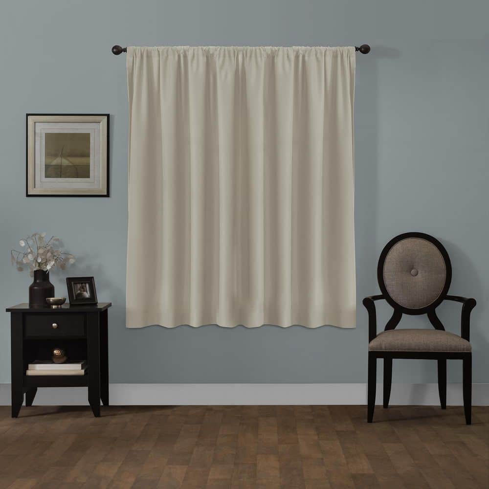 Linen Blackout Rod Pocket Window Curtain Panel