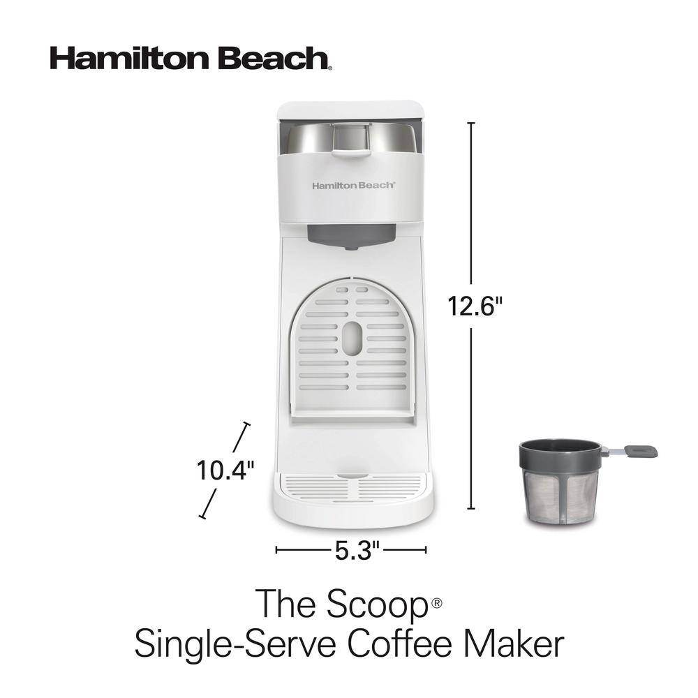 White Single-Serve Coffee Maker with Permanent Filter