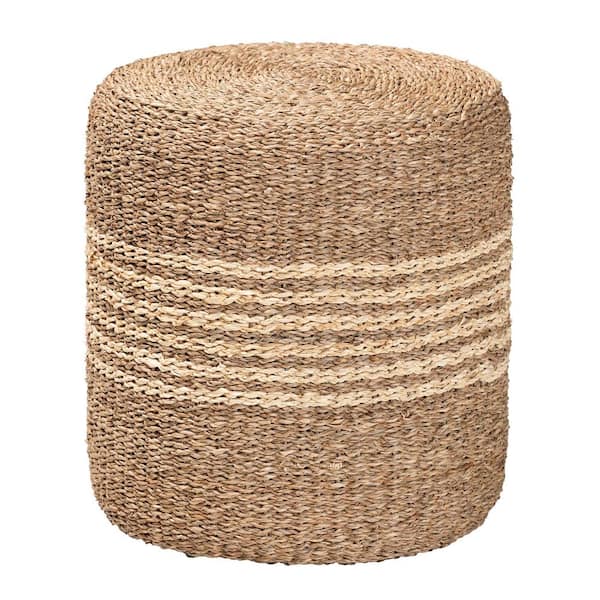 bali & pari Wickham Natural Seagrass Ottoman Footstool