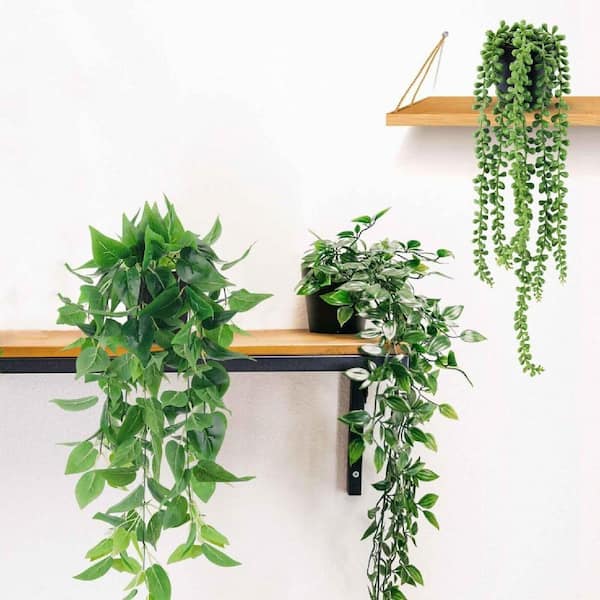 24.5 in. Fake Plant Hanging Plants with Pots, Artificial Ivy Vine Faux  Eucalyptus Hanging Plant(8-Pack) AVRHZCDH - The Home Depot