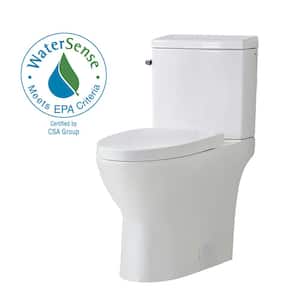 Caspian 2-Piece 1.1/1.6 GPF Dual Flush Elongated Toilet in White, Seat Included