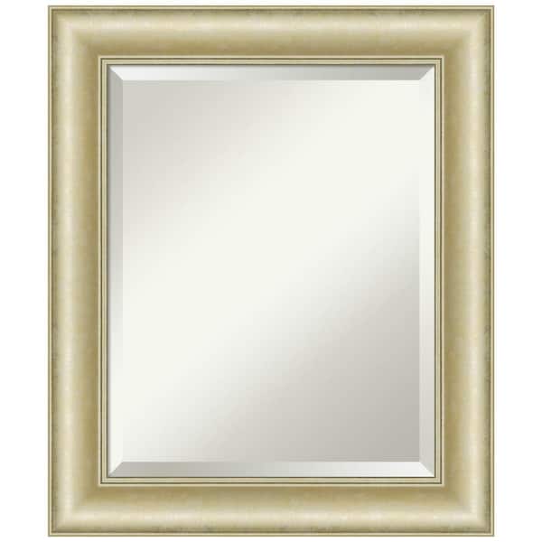 Amanti Art Medium Rectangle Brushed Gold Metallic Beveled Glass Modern Mirror (25 in. H x 21 in. W)