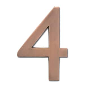 4 in. Antique Copper Floating House Number 4