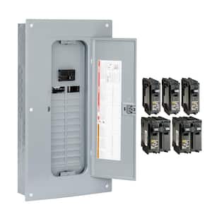 Homeline 100 Amp 24-Space 48-Circuit Indoor Main Breaker Plug-On Neutral Load Center with Cover(HOM2448M100PCVP)