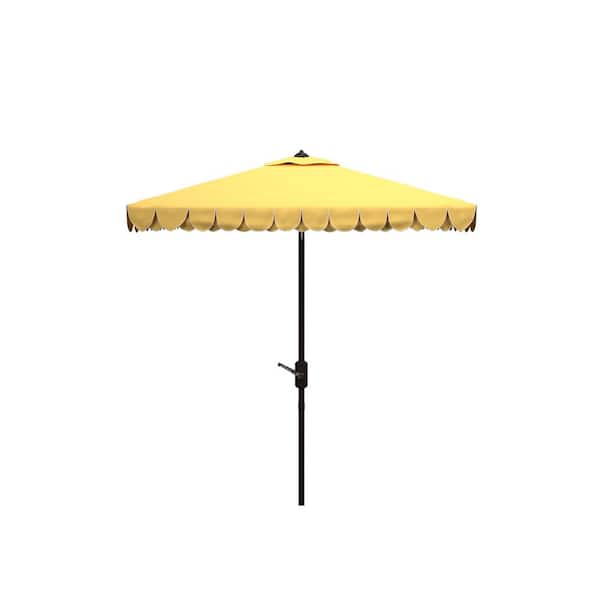 7 1 2 foot patio umbrella yellow SAFAVIEH Valance 7-1/2 ft. Aluminum Patio Umbrella in Yellow PAT8406B