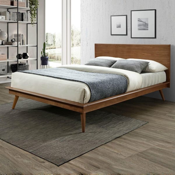 Patience Modern Brown Wood Frame Full Size Platform Bed