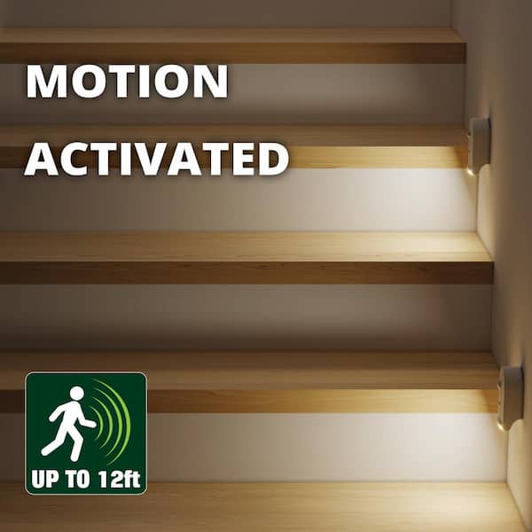 8 LED Motion Sensor Night Light Indoor Outdoor Battery Operated Stairs  Hallway