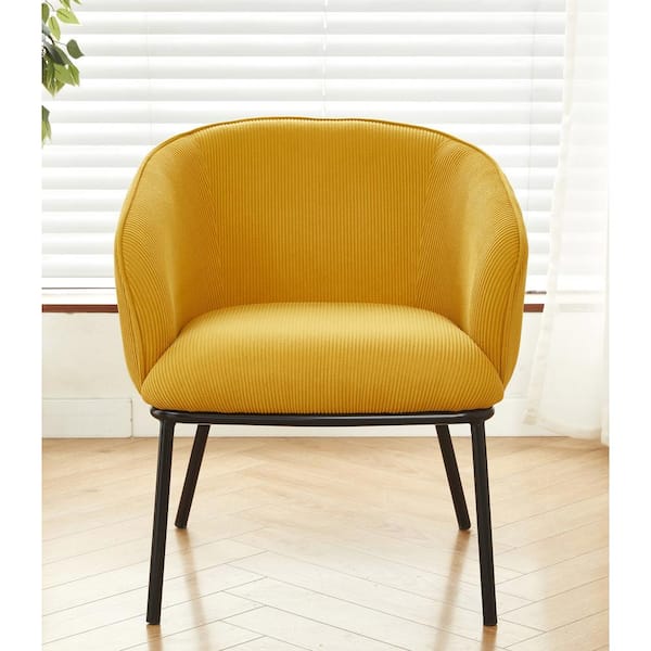 US Pride Furniture Monahan Yellow Corduroy Arm Chair