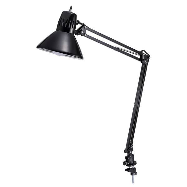 36 In Black Metal Swing Arm Led Desk, Swing Arm Desk Lamp With Metal Clamp