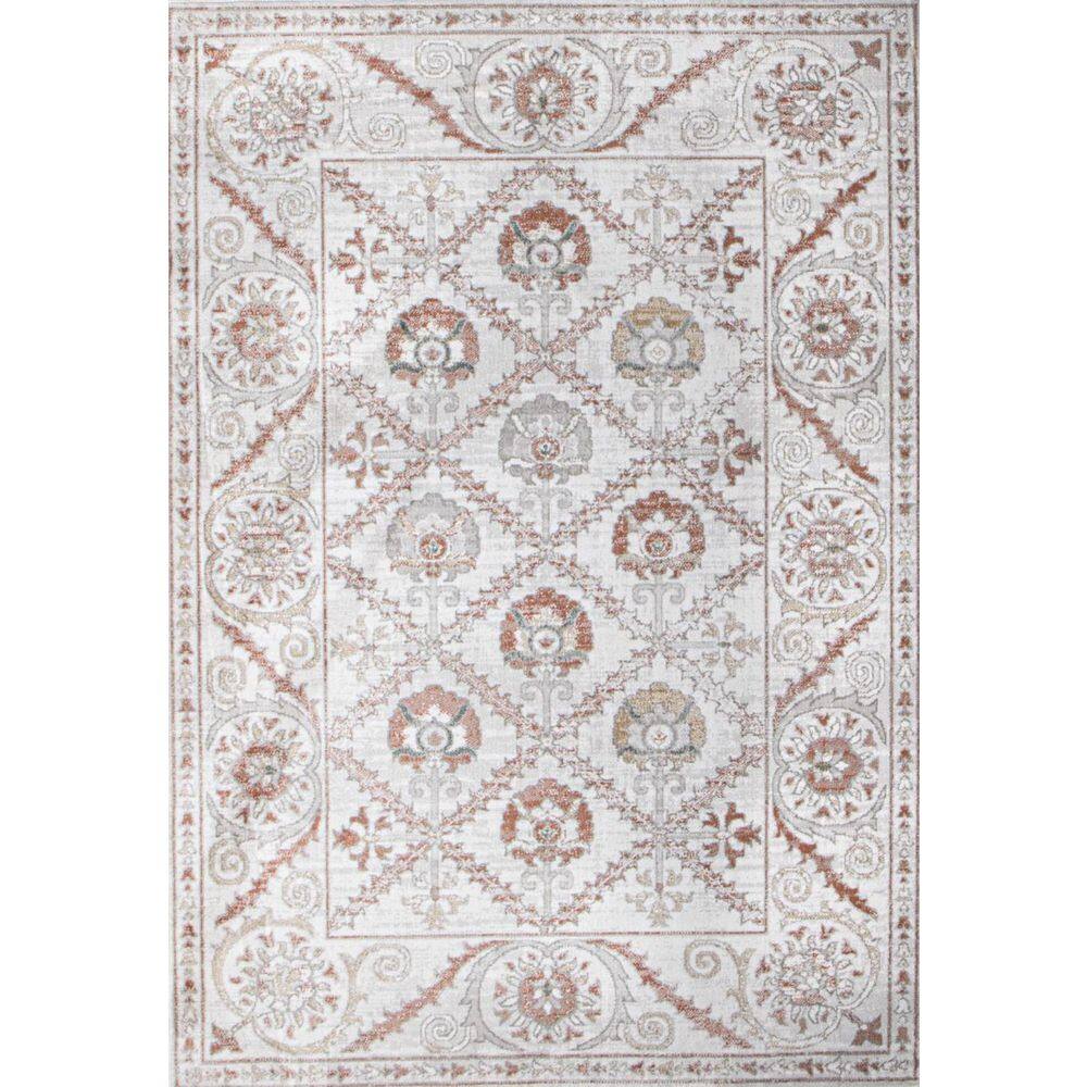 Ashland Ivory 5 ft. x 8 ft. (5 ft. x 7 ft. 6 in.) Floral Transitional Area 