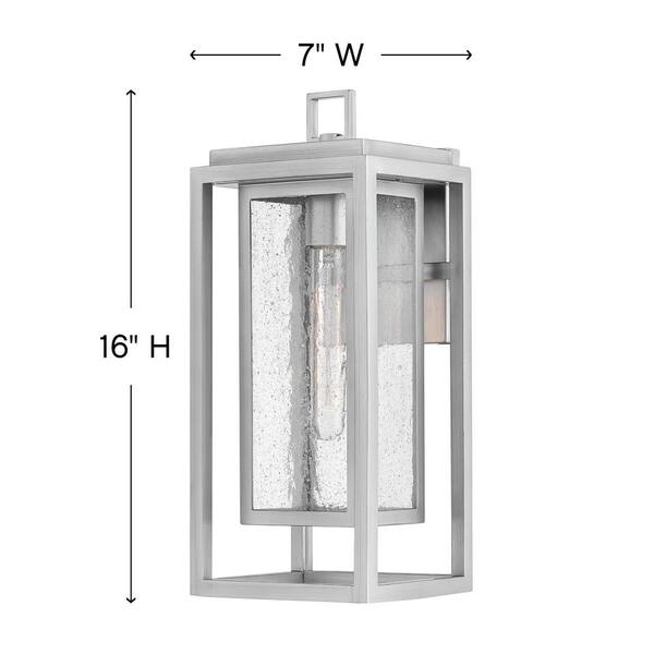 HINKLEY - Republic 1-Light LED Satin Nickel Hardwired Outdoor Wall Lantern Sconce