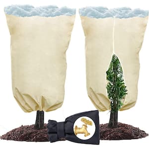 2-Pack 47"x72" Plant Cover Frost Protection, 2.81oz/yd² Padded Plant Cover with Zip and Drawstring Frost Cloth