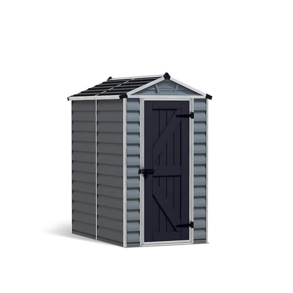 CANOPIA by PALRAM SkyLight 4 ft. W x 6 ft. D Dark Gray Deco Plastic Garden Outdoor Storage Shed 23 sq. ft.