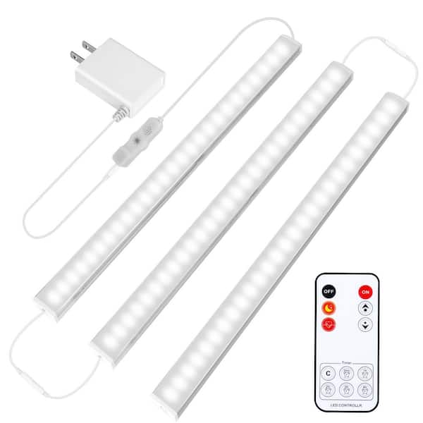 BIBIVIS 3 Pcs 12 in. Plug in Daylight White Integrated LED Under Cabinet Light, Dimmable Under Counter Light for Kitchen Cabinet